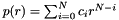 $p(r)=\sum_{i=0}^N c_i r^{N-i}$