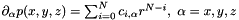$\partial_\alpha p(x,y,z)=\sum_{i=0}^N c_{i,\alpha} r^{N-i},\ \alpha=x,y,z$