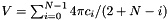 $V = \sum_{i=0}^{N-1} 4\pi c_i/(2+N-i)$