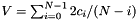 $V = \sum_{i=0}^{N-1} 2 c_i/(N-i)$